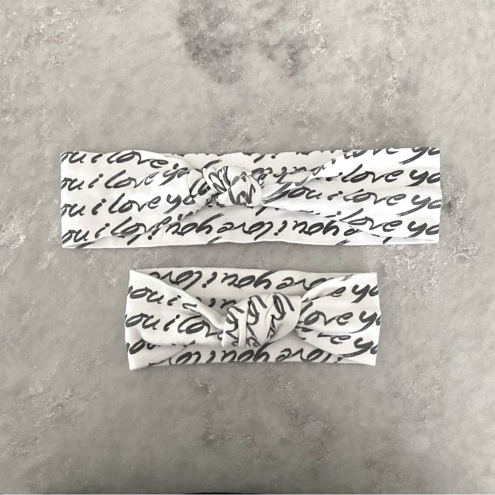 I Love You Adult and Baby Matching Headbands